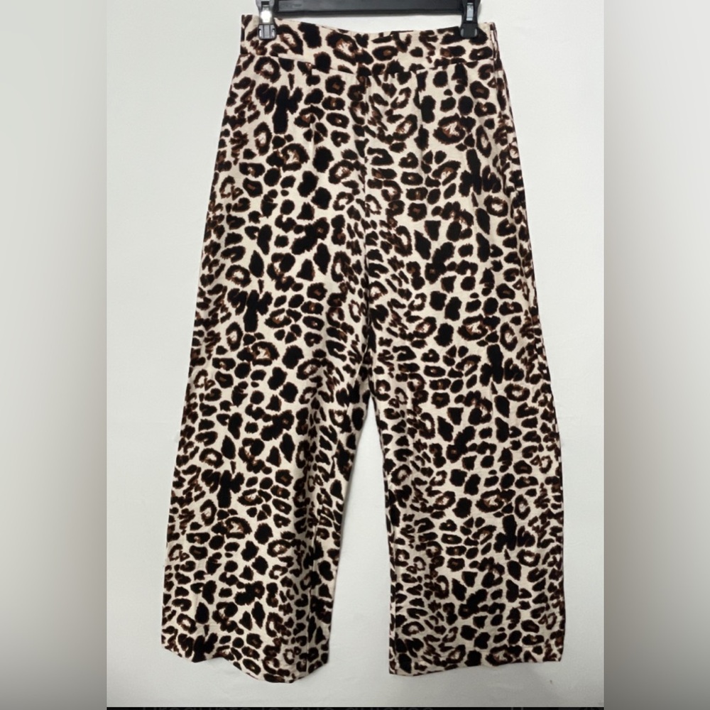 Bon Ami USA women’s Size S Leopard Print Wide Leg Pants NWOT (A161)✨
